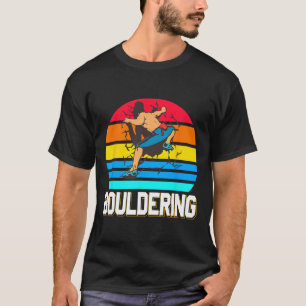 Camiseta Cena de escalada interna de parede de Bouldering r