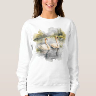 Camiseta Cena de inverno dos Swans Brancos Retro
