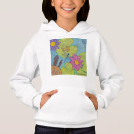 Camiseta Cena de Lago (branco) - Capuz de Menina