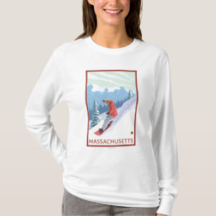 Camiseta Cena de MassachusettsSnowboarder
