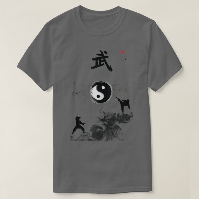 Camiseta Cena de montanha kung fu chinesa para fãs de Tai C (Frente do Design)