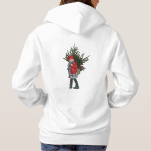 Camiseta Cena de Natal Aconchegante com Garota - Capuz de A