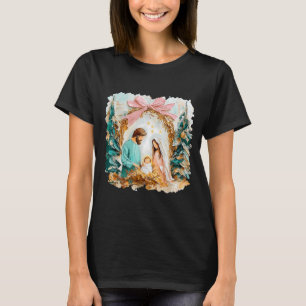 Camiseta Cena de Natal Cristã Pintada Esnobe Deus Fé