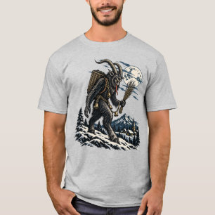 Camiseta Cena de Natal da Folclore Alpino do Krampus