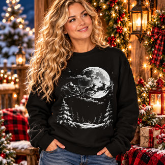 Camiseta Cena de Natal de Inverno da Lua do Trenó do Papai