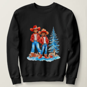 Camiseta Cena de Natal do Casal de Cowboy Negro
