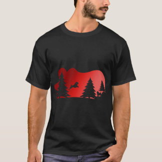 Camiseta Cena de Natal do Pug Festivo: Floresta de Inverno 