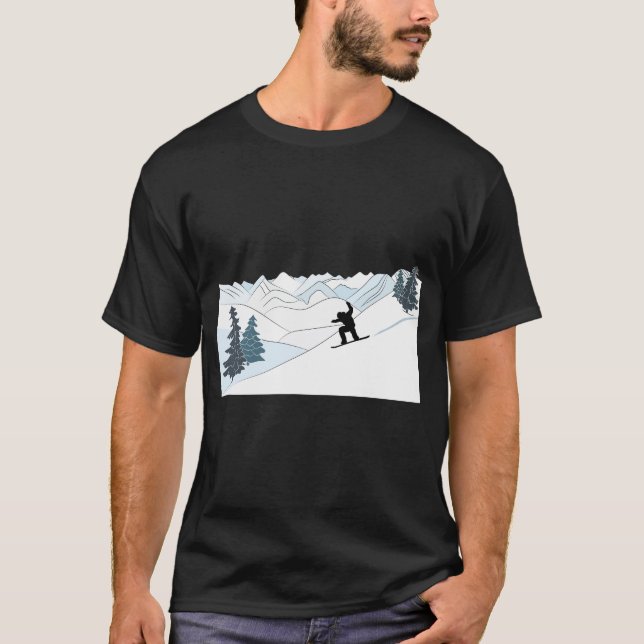 Camiseta Cena de Neve Esportes de Inverno (Frente)