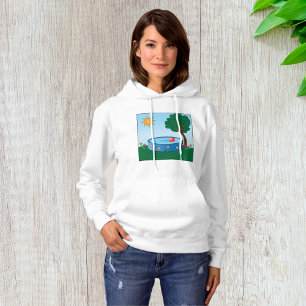 Camiseta Cena de Piscina no Quintal das Crianças com Árvore
