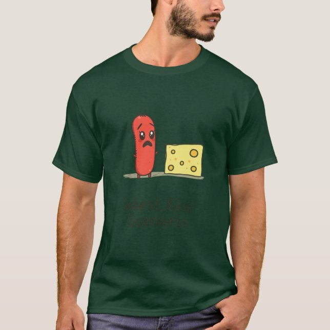 Camiseta Cena de Queijo Wurst Cenário Engraçado Trocadilho  (Frente)