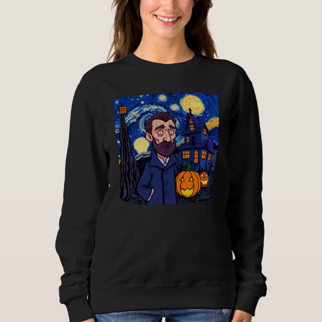 Camiseta Cena de Van Gogh Haunted - Halloween Gótico Starry (Frente)