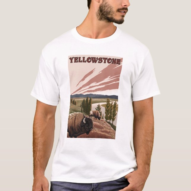 Camiseta Cena de YellowstoneBison (Frente)