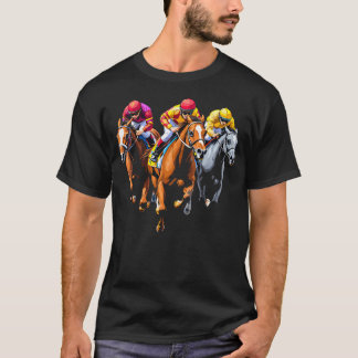 Camiseta Cena Dinâmica de Corrida de Cavalos Derby