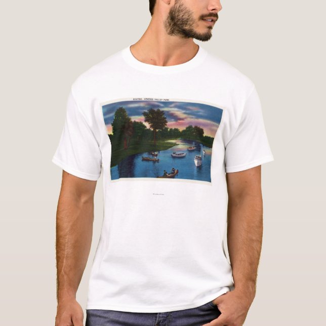 Camiseta Cena do barco do parque do vale de Genesee (Frente)
