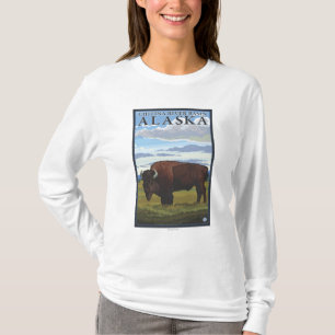 Camiseta Cena do bisonte - bacia hidrográfica de Chitina,