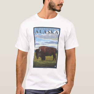 Camiseta Cena do bisonte - junção do delta, Alaska