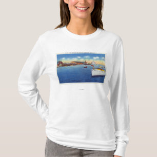 Camiseta Cena do cais que mostra o navio do capitão
