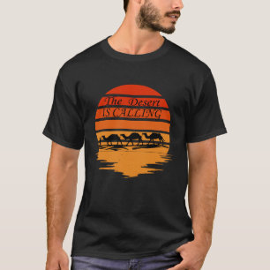 Camiseta Cena do deserto com camelos de proteção solar