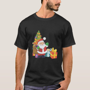 Camiseta Cena do Natal do papai noel dos desenhos animados