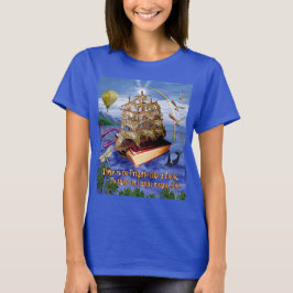 Camiseta Cena do oceano do navio do livro com citações de
