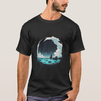 Camiseta Cena do Oceano em um Círculo