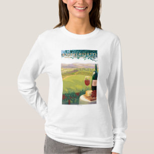 Camiseta Cena do país de MassachusettsWine