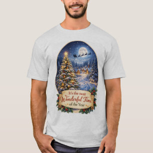 Camiseta Cena Gráfica Mágica de Aldeia Natalina