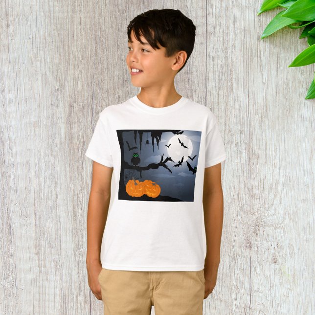 Camiseta Cena Noturna de Halloween Spooky (Criador carregado)