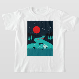 Camiseta Cena noturna de um rio