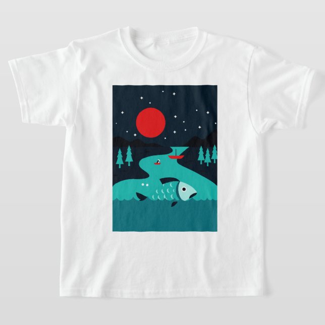 Camiseta Cena noturna de um rio (Postura )