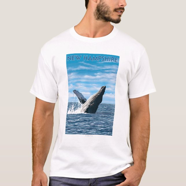 Camiseta Cena nova da baleia de HampshireHumpback (Frente)