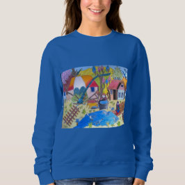 Camiseta Cena pastoral de lagoa de aldeia