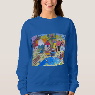 Camiseta Cena pastoral de lagoa de aldeia