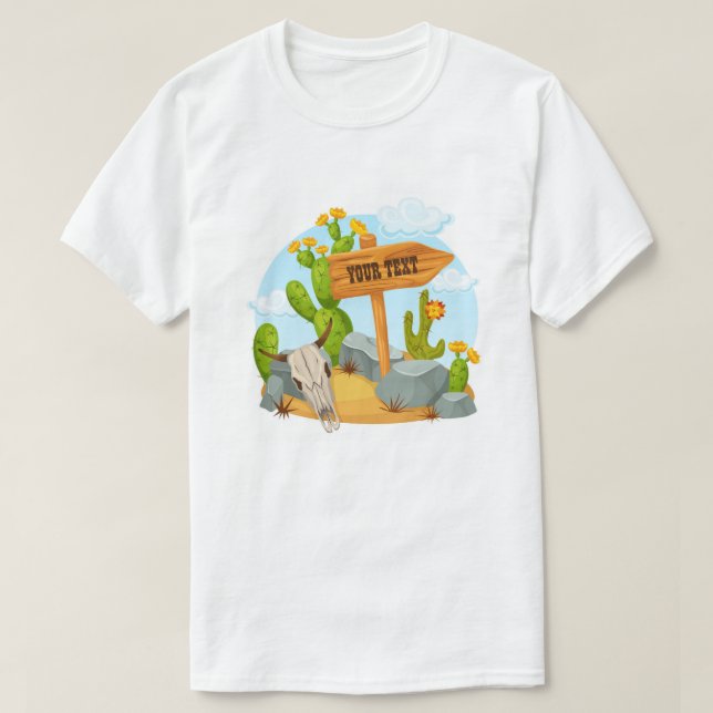 Camiseta Cena personalizável do sudoeste americano (Frente do Design)