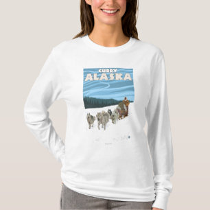 Camiseta Cena Sledding do cão - caril, Alaska