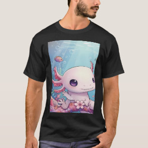 Camiseta Cena Subaquática de Axolote Fofa
