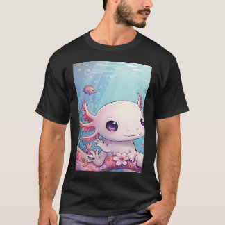 Camiseta Cena Subaquática de Axolote Fofa