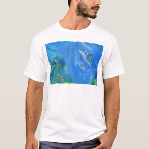 Camiseta Cena subaquática do golfinho