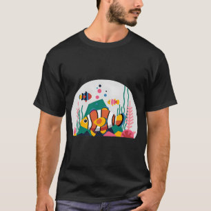Camiseta Cena Subaquática Vibrante com Peixe-Palhaço Colori