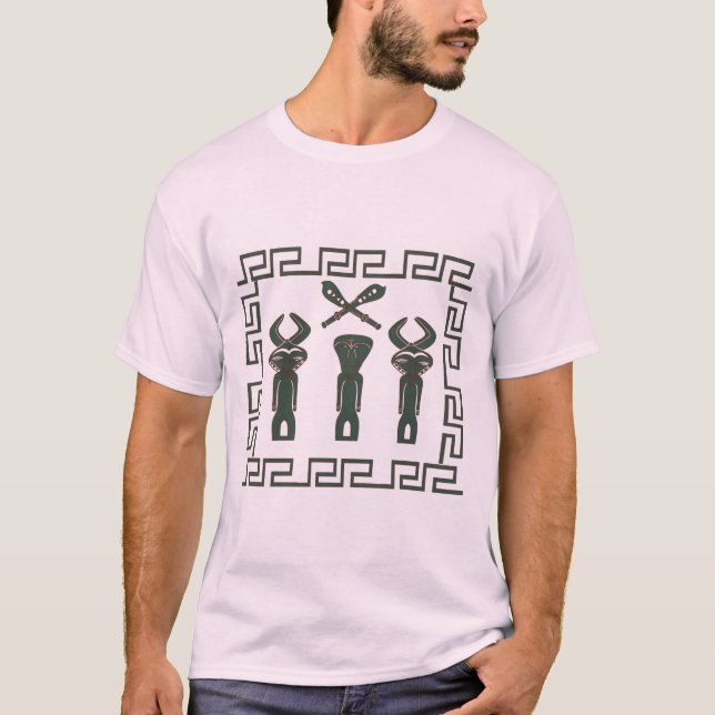 Camiseta cena tribal abstrato africana (Frente)