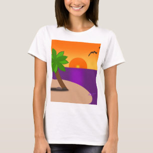 Camiseta Cena Tropical de Espaguete Cena de Tropical Topo