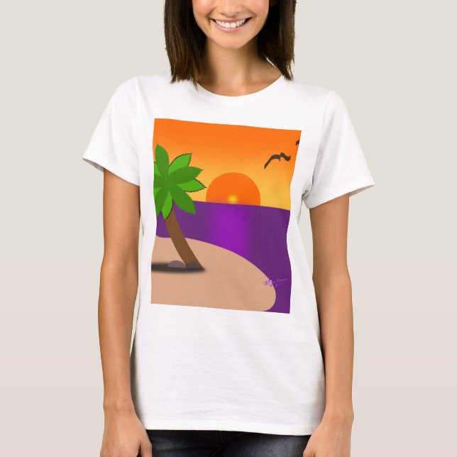 Camiseta Cena Tropical de Espaguete Cena de Tropical Topo (Frente)