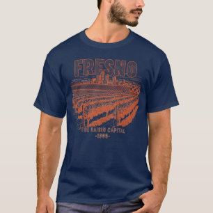Camiseta Cenário da Cidade Capital de Uva Passa de Fresno 1