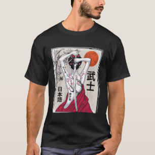 Camiseta Cenário de Cultura Samurai Japonês Sakura Cherry