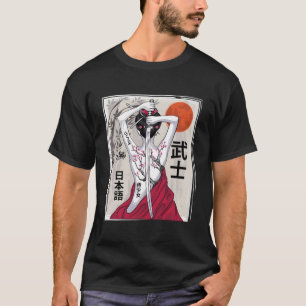 Camiseta Cenário de Cultura Samurai Japonês Vintage Sakura 