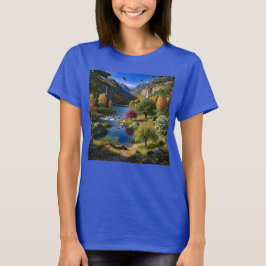 Camiseta Cenário de natureza selvagem Montanhas Cachoeiras