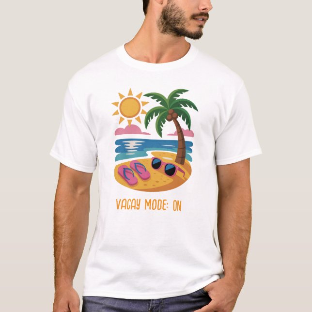 Camiseta Cenário de praia de Verão mínimo - personalizável (Frente)