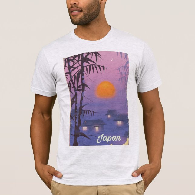 Camiseta Cenário do Japão pôr do sol (Frente)