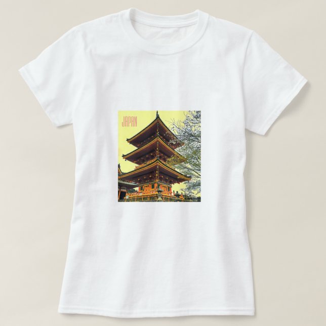 Camiseta Cenário encolhido japonês viagem do Japão (Frente do Design)
