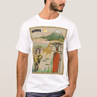 Camiseta Cenário Retro do Quênia Viagens